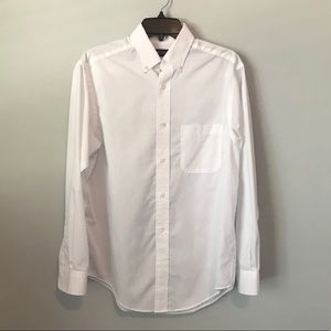 White Button-Up Dress Shirt Mens Small
